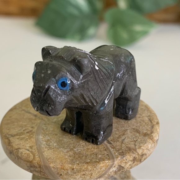 Miniature LION Stone Carving Mini Figurine Steatite Soapstone Animal Figure 1.5" - Picture 3 of 13